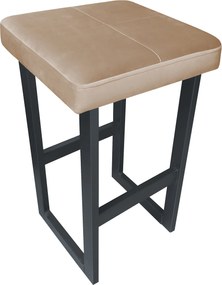 Hoker ALEX krzesło barowe tkanina Welur podstawa metalowa : Kolor Stelaża - Grafit, Kolor tkaniny - VELVET - MG06, Wysokość - 60 cm