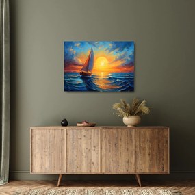 Obraz na szkle - Żaglówki (70x50 cm)