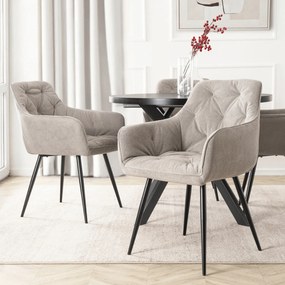 Krzesło Tapicerowane do Salonu MODESTO Szare Nowoczesne Loft