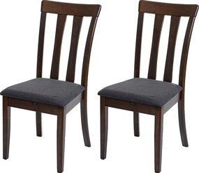 Krzesło do jadalni MCW-G46 (zestaw 2 sztuk), ciemna rama, ciemnoszary