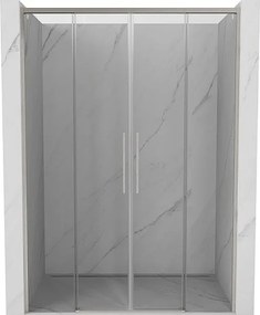 Mexen Rox Duo drzwi prysznicowe rozsuwane 140 cm, transparent, nikiel szczotkowany - 8C2-140-002-97-00