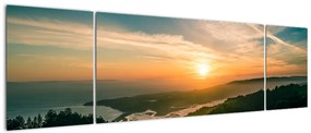Obraz wschodu słońca nad morzem (170x50 cm)