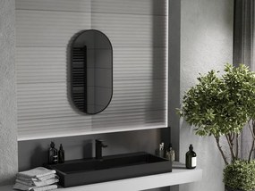 Mexen Loft lustro łazienkowe owalne 75 x 40 cm, rama czarna - 9851-075-040-000-70