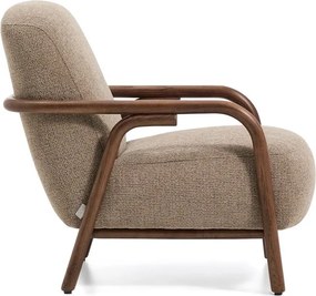 Szarobrązowy fotel z tkaniny szenilowej Sylo – Kave Home