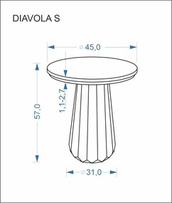 Okrągły stolik pomocniczy z blatem ze spieku Diavola S Halmar, trawertyn
