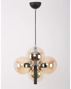 Czarna lampa wisząca ze szklanym kloszem ø 35 cm Forte – Squid Lighting