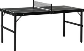 SPORTNOW Zestaw do Tenisa Stołowego dla Dzieci, Składany, z Zamkiem i Uchwytem, Rama Aluminiowa, 152x76x72 cm, Czarny