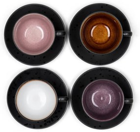 Czarne kamionkowe filiżanki zestaw 4 szt. 240 ml Black/Mix – Bitz