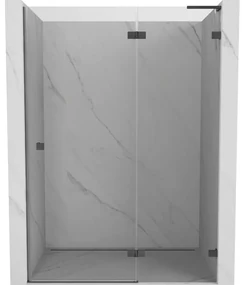 Mexen Lunar L drzwi prysznicowe uchylne prawe 140 cm, transparent, gun gray szczotkowany - 834L-140-000-66-00-P