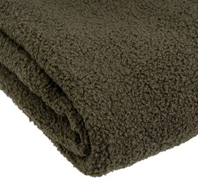 Zielony koc z materiału sherpa 130x160 cm Sherpa Bouclé – Casa Selección