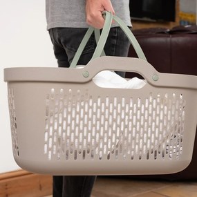 Jasnobrązowy plastikowy kosz na pranie 45 l – Addis