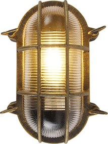 Lampa ścienna i sufitowa złoto/mosiądz owalna IP44 - Noutica