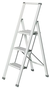 Biała drabina składana Wenko Ladder Alu, wys. 127 cm