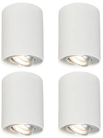 Zestaw 4 reflektorów białych obrotowe i pochylane - Rondoo up