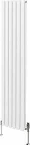 Grzejnik kolumnowy owalny i zawory - 1800 mm x 360 mm - biały