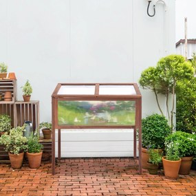 Outsunny podwyższona grządka z drewna skrzynia inspektowa