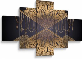 Obraz - Złota mandala ze strzałkami (125x70 cm)