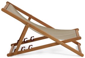 Ciemnozielony składany leżak plażowy z drewna akacji Kave Home Adredna