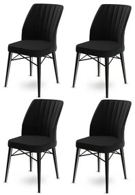 Zestaw krzeseł do jadalni Flex Black and Black, 4 szt.