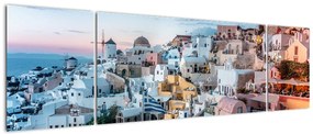 Obraz - Zmierzch na Santorini (170x50 cm)
