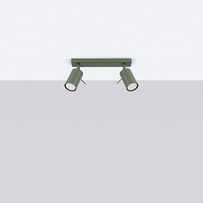 Lampa sufitowa nowoczesny Briix, stal - 2 źródło światła 4000K - L.30 x H.17 cm - zielony oliwkowy
