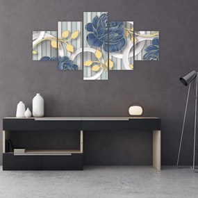 Obraz - róże i koła (125x70 cm)
