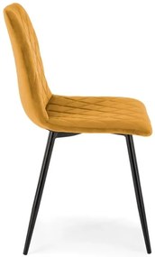 Krzesło tapicerowane K525 VELVET musztardowe HALMAR