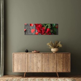 Obraz róż (z zegarem) (90x30 cm)