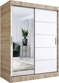Szafa przesuwna dąb sonoma + biały 150 cm D0-K50