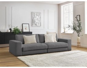 Ciemnoszara sztruksowa sofa 274 cm Leonard – Bobochic Paris