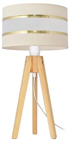 Lampa stołowa HELEN 1xE27/15W/230V kremowa/złota/sosna