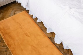 Dywan Futrzany Rudy 70x130 cm Włochaty Miękki Dekoracyjny Antypoślizgowy