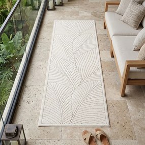 Dywan uniwersalny Nova 3D Listki kremowy 80 cm x 250 cm