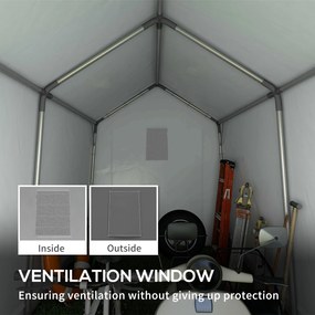 Outsunny Namiot ogrodowy odporny na warunki atmosferyczne, z ochroną UV, oknem wentylacyjnym, stalową ramą, 210x360x235 cm, Ciemnoszary