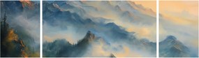 Obraz - Malowany górski krajobraz (170x50 cm)