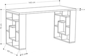 Biurko Maze White and Oak