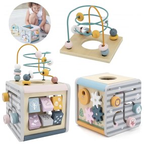 Viga polarb activity box drewniane edukacyjne centrum gier 5w1 kostka