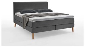 Ciemnoszare łóżko boxspring 160x200 cm Linea – Meise Möbel