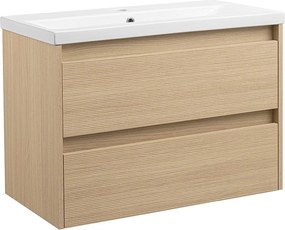 Zestaw do Łazienki 80cm Szafka z Umywalką Ryflowane Fronty Aria