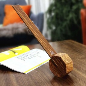Jasnobrązowa lampa stołowa LED (wysokość 38 cm) Octagon One – Gingko