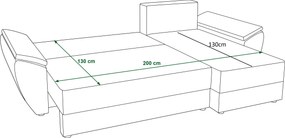 PROMOCJA Rozkładana dwustronna sofa narożna do L TAVERO 251x140 cm, musztardowa II jakość