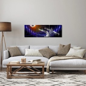 Obraz skaczącego piłkarza (z zegarem) (90x30 cm)