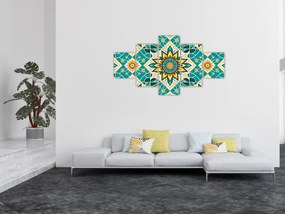 Obraz - Turkusowy wzór (125x70 cm)