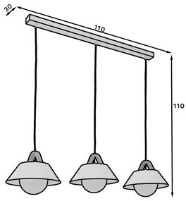 Lampa wisząca ALMITARA III biała ELTAP