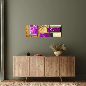 Obraz abstrakcji (z zegarem) (90x30 cm)
