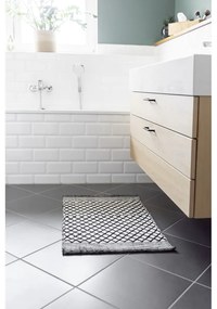 Czarno-biały dywanik łazienkowy z plastiku z recyklingu 50x80 cm Tara – Wenko