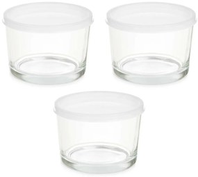 Szklane lunchboxy z pokrywką, 200 ml, 3 szt.