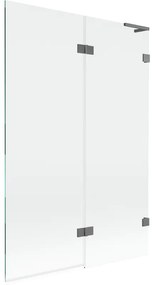 Mexen Lunar L parawan nawannowy 2-skrzydłowy prawy 120 x 150 cm, transparent, gun metal - 897L-120-100-95-00-P