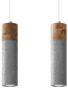 Drewniano-betonowa lampa wisząca tuby - S163 K1-G05