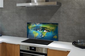 Szklany Panel Mapa Świata w Zapłakanym Oku